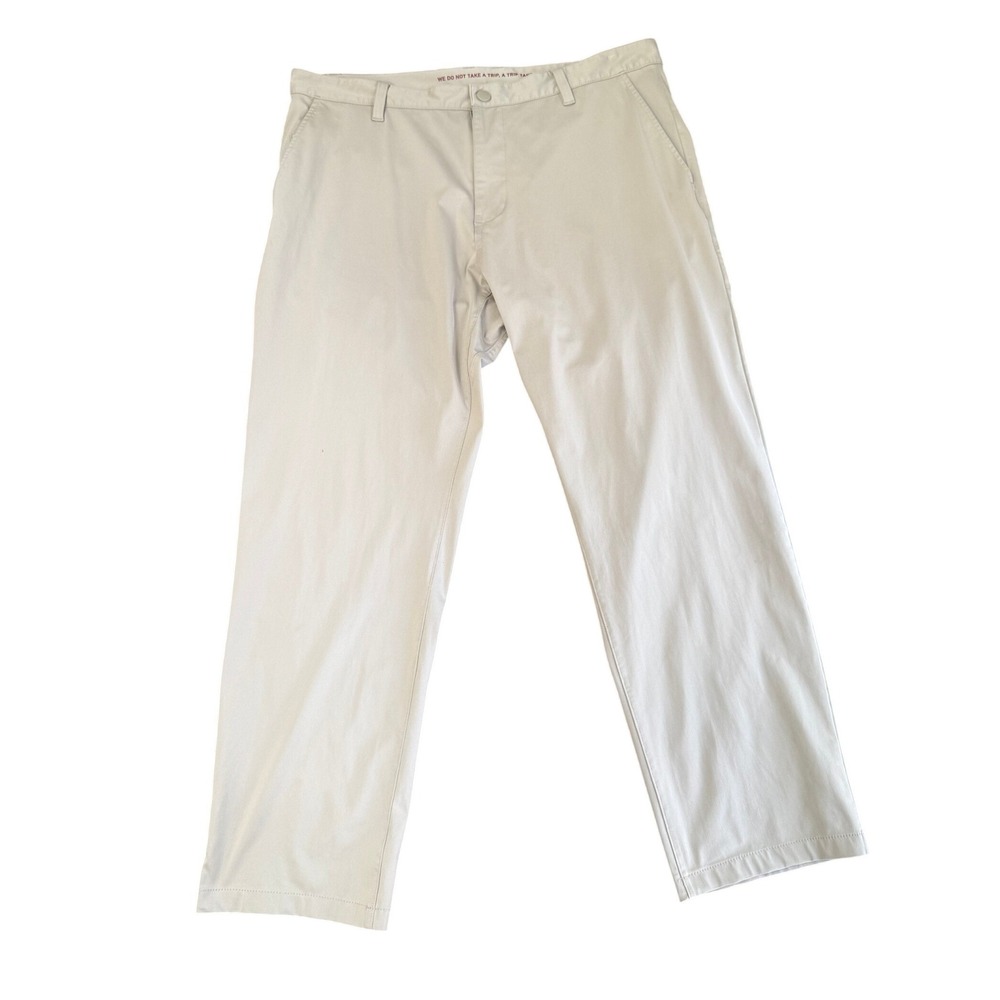 Rhone Commuter Pants Mens 36 Khaki Tan Stretch Straight Leg Performance Trousers